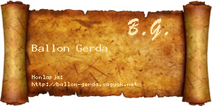 Ballon Gerda névjegykártya